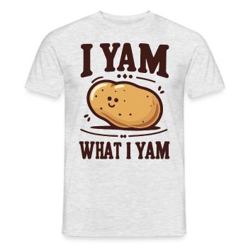 I Yam What I Yam Funny Potato - T-shirt homme - gris chiné - Devant - AI Model Male 178 dark (178cm)