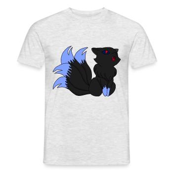Dark Kitsune / Geschenkidee - Männer T-Shirt - Grau meliert - Vorne - AI Model Male 178 dark (178cm)