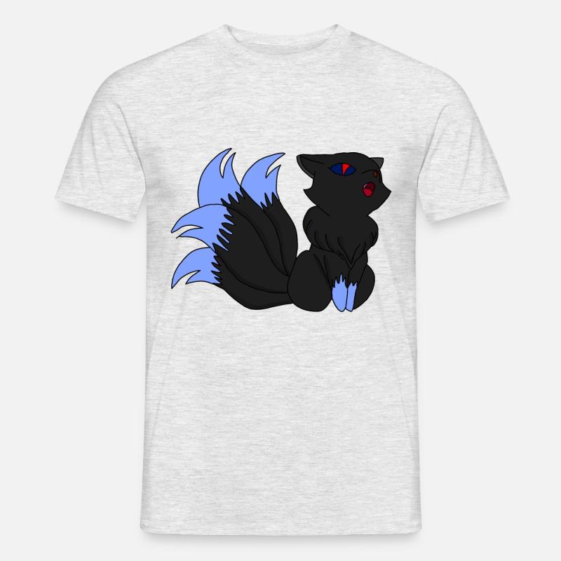 Dark Kitsune / Geschenkidee - Männer T-Shirt - Grau meliert
