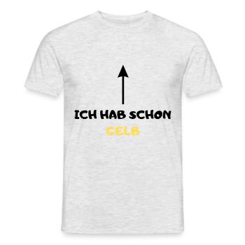 Ich hab schon Gelb Fußball Sprüche Witzig Lustig - Männer T-Shirt - Grau meliert - Vorne - AI Model Male 178 dark (178cm)