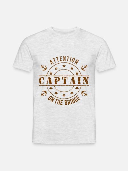Kapitän Captain anwesend - Männer T-Shirt - Grau meliert