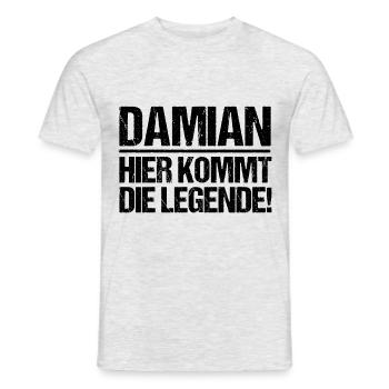 Vorname Damian - Männer T-Shirt - Grau meliert - Vorne - AI Model Male 178 dark (178cm)