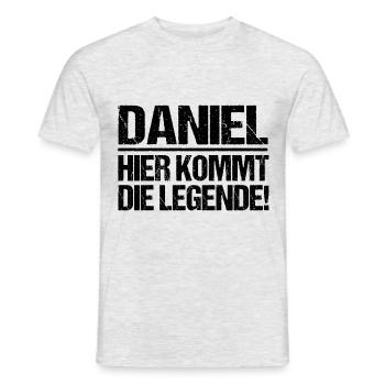 Prénom Daniel - T-shirt homme - gris chiné - Devant - AI Model Male 178 dark (178cm)