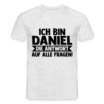 First name Daniel - Men's T-Shirt - heather grey - Front - AI Model Male 178 dark (178cm)