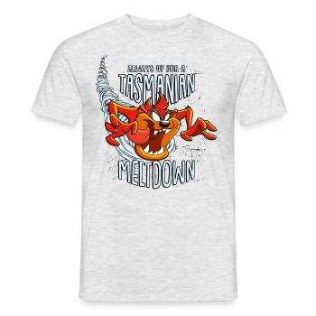 Looney Tunes Tasmanian Devil Meltdown - Men's T-Shirt - heather grey - Front - AI Model Male 178 dark (178cm)