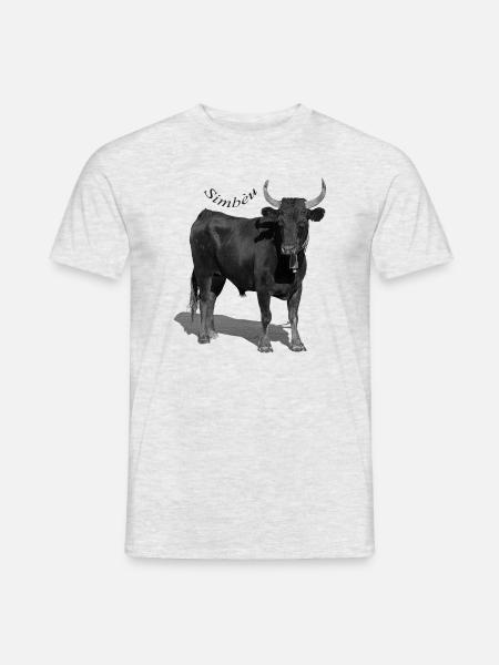 Taureau de Camargue le Simbèu - T-shirt homme - gris chiné
