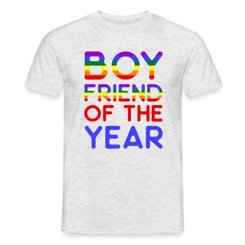 Boyfriend of the Year / LGBTQ, CSD, Gay Pride - Men's T-Shirt - heather grey - Front - AI Model Male 178 dark (178cm)