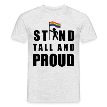 se tenir debout et fier / Conception de la fierté gaie LGBTQ - T-shirt homme - gris chiné - Devant - AI Model Male 178 dark (178cm)