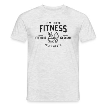 I'm Into Fitness Fit'ness Ice Cream In My Mouth - Men's T-Shirt - heather grey - Front - AI Model Male 178 dark (178cm)
