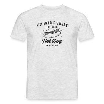 I'm Into Fitness Fit'ness Hot Dog In My Mouth - Men's T-Shirt - heather grey - Front - AI Model Male 178 dark (178cm)