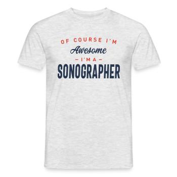 Sonograph Job Beruf Geburtstagsarbeiter - Männer T-Shirt - Grau meliert - Vorne - AI Model Male 178 dark (178cm)
