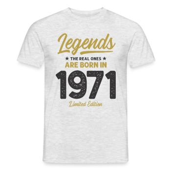 Légendes Nées en 1971 - 51ème anniversaire - T-shirt homme - gris chiné - Devant - AI Model Male 178 dark (178cm)