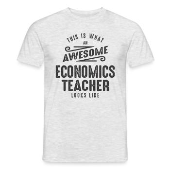 Funny Awesome Economics Teacher Job Occupation - Men's T-Shirt - heather grey - Front - AI Model Male 178 dark (178cm)