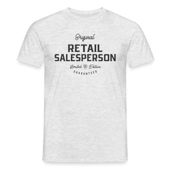 Retail Salesperson Funny Job Title Profession - Men's T-Shirt - heather grey - Front - AI Model Male 178 dark (178cm)