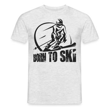 Born to ski / Schnee Winter Design - Männer T-Shirt - Grau meliert - Vorne - AI Model Male 178 dark (178cm)