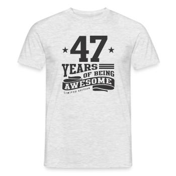 47 Jahre Awesome 47. Geburtstag - Männer T-Shirt - Grau meliert - Vorne - AI Model Male 178 dark (178cm)
