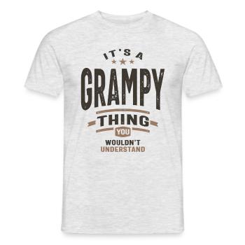 Mens It's a Grampy Thing Funny Dad Grandpa - Men's T-Shirt - heather grey - Front - AI Model Male 178 dark (178cm)