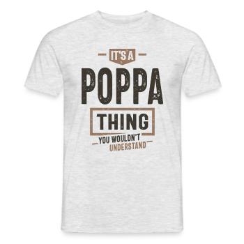 Mens It's a Poppa Thing Funny Dad Grandpa - Men's T-Shirt - heather grey - Front - AI Model Male 178 dark (178cm)
