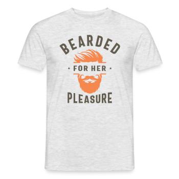 Bearded for Her Pleasure Funny Humor Beard - Men's T-Shirt - heather grey - Front - AI Model Male 178 dark (178cm)