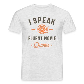 I Speak Fluent Movie Quotes Funny Movie Lover - Men's T-Shirt - heather grey - Front - AI Model Male 178 dark (178cm)