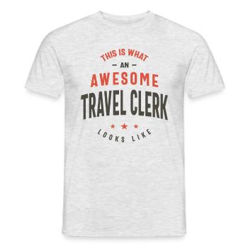 Funny Awesome Travel Clerk Job Occupation - Men's T-Shirt - heather grey - Front - AI Model Male 178 dark (178cm)