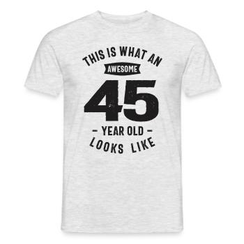This is What an Awesome 45 Year Old - 45th - Men's T-Shirt - heather grey - Front - AI Model Male 178 dark (178cm)