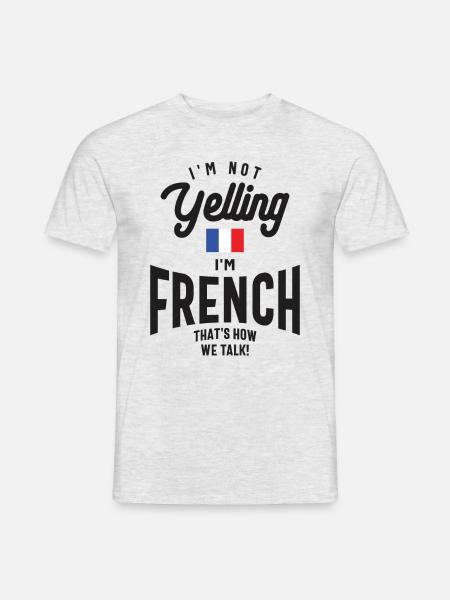 Je ne crie pas que je suis Français drôle Français fierté - T-shirt homme - gris chiné