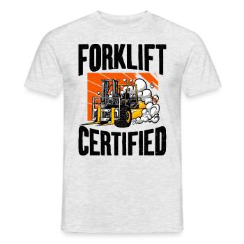 Forklift certified - Men's T-Shirt - heather grey - Front - AI Model Male 178 dark (178cm)