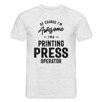 Großartig, ich bin Druckmaschinenführer - Männer T-Shirt - Grau meliert - Vorne - AI Model Male 178 dark (178cm)