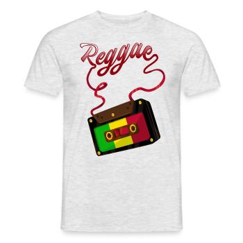 Reggae Tape Kasette Retro Musik Motiv - Männer T-Shirt - Grau meliert - Vorne - AI Model Male 178 dark (178cm)