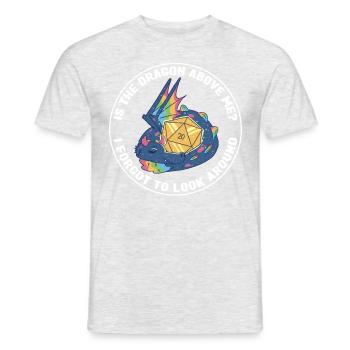Pen and Paper for RPG Gaming Father - Men's T-Shirt - heather grey - Front - AI Model Male 178 dark (178cm)