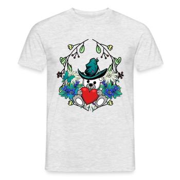 Début du printemps, ours, ours en peluche, Gnome, nain, enfants - T-shirt homme - gris chiné - Devant - AI Model Male 178 dark (178cm)