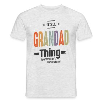 Mens It's a Grandad Thing Funny Dad Opa - Männer T-Shirt - Grau meliert - Vorne - AI Model Male 178 dark (178cm)
