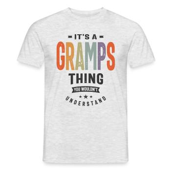 Mens It's a Gramps Thing Funny Dad Grandpa - Men's T-Shirt - heather grey - Front - AI Model Male 178 dark (178cm)