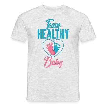 Team Healthy Baby Gender Reveal - Männer T-Shirt - Grau meliert - Vorne - AI Model Male 178 dark (178cm)