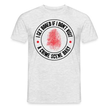 Je m’ennuie, médecin légiste, - T-shirt homme - gris chiné - Devant - AI Model Male 178 dark (178cm)