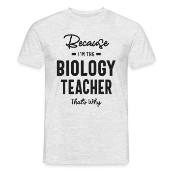 Biology Teacher Job Title Profession - Men's T-Shirt - heather grey - Front - AI Model Male 178 dark (178cm)