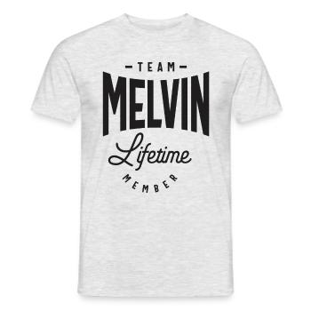 Melvin Custom Name - Men's T-Shirt - heather grey - Front - AI Model Male 178 dark (178cm)