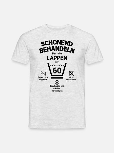 Der Alte Lappen, Schonend Behandeln 60. Geburtstag - Männer T-Shirt - Grau meliert