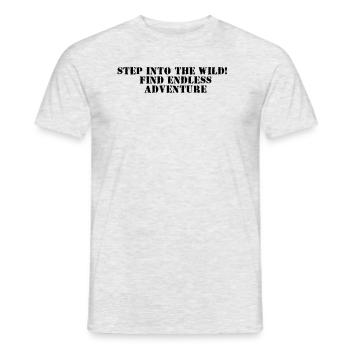 Wandern - Step into the wild, find endless - Männer T-Shirt - Grau meliert - Vorne - AI Model Male 178 dark (178cm)