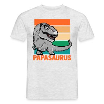 Papa Père Dino Dinosaure Papasaurus - T-shirt homme - gris chiné - Devant - AI Model Male 178 dark (178cm)