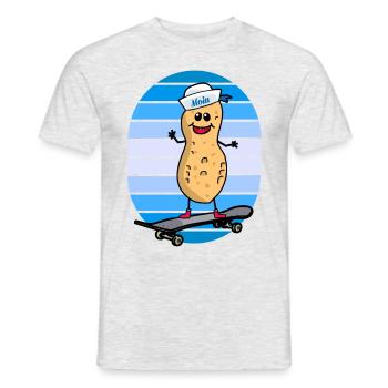 maritim Erdnuss Matrose Skater skaten Nuss Kind - Männer T-Shirt - Grau meliert - Vorne - AI Model Male 178 dark (178cm)
