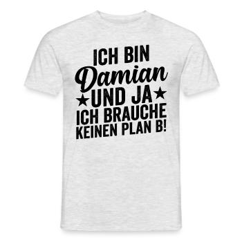 Vorname Damian - Männer T-Shirt - Grau meliert - Vorne - AI Model Male 178 dark (178cm)