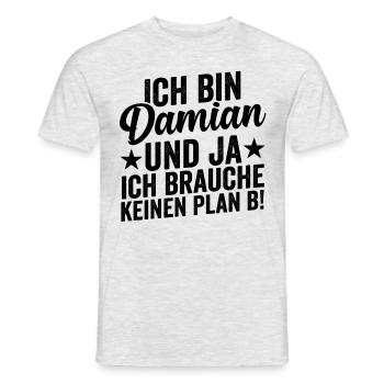 First name Damian - Men's T-Shirt - heather grey - Front - AI Model Male 178 dark (178cm)