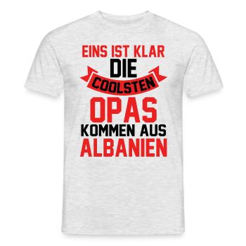 Albanian Albanian Grandpa Grandfather Albania - Men's T-Shirt - heather grey - Front - AI Model Male 178 dark (178cm)