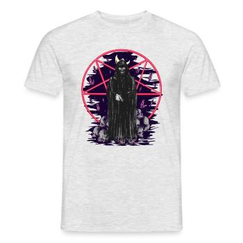 Halloween Satan satanisch Tod Horror Geist Geister - Männer T-Shirt - Grau meliert - Vorne - AI Model Male 178 dark (178cm)