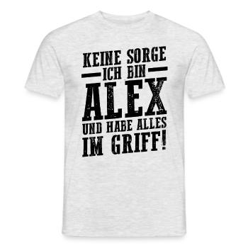 Alexander Alexandra Alexa Alex - Männer T-Shirt - Grau meliert - Vorne - AI Model Male 178 dark (178cm)
