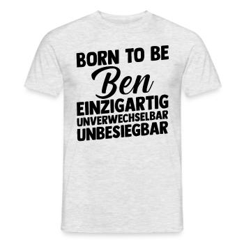 Vorname Ben - Männer T-Shirt - Grau meliert - Vorne - AI Model Male 178 dark (178cm)