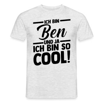 Vorname Ben - Männer T-Shirt - Grau meliert - Vorne - AI Model Male 178 dark (178cm)