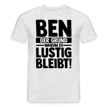 Vorname Ben - Männer T-Shirt - Grau meliert - Vorne - AI Model Male 178 dark (178cm)